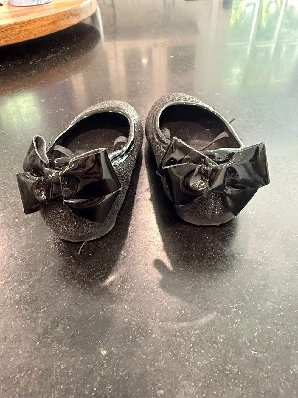 Carter's Sparkle Black Bow Mary Jane Flats